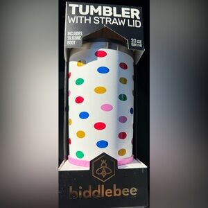 Tumbler with straw lid 20oz polka dots great Easter gift